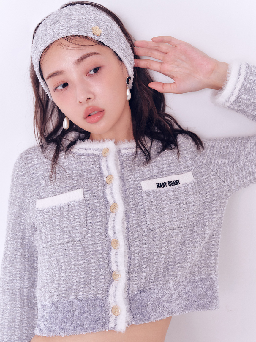 LILY BROWN×MARY QUANT】デイジー釦ツイードニットジャケット(ノー