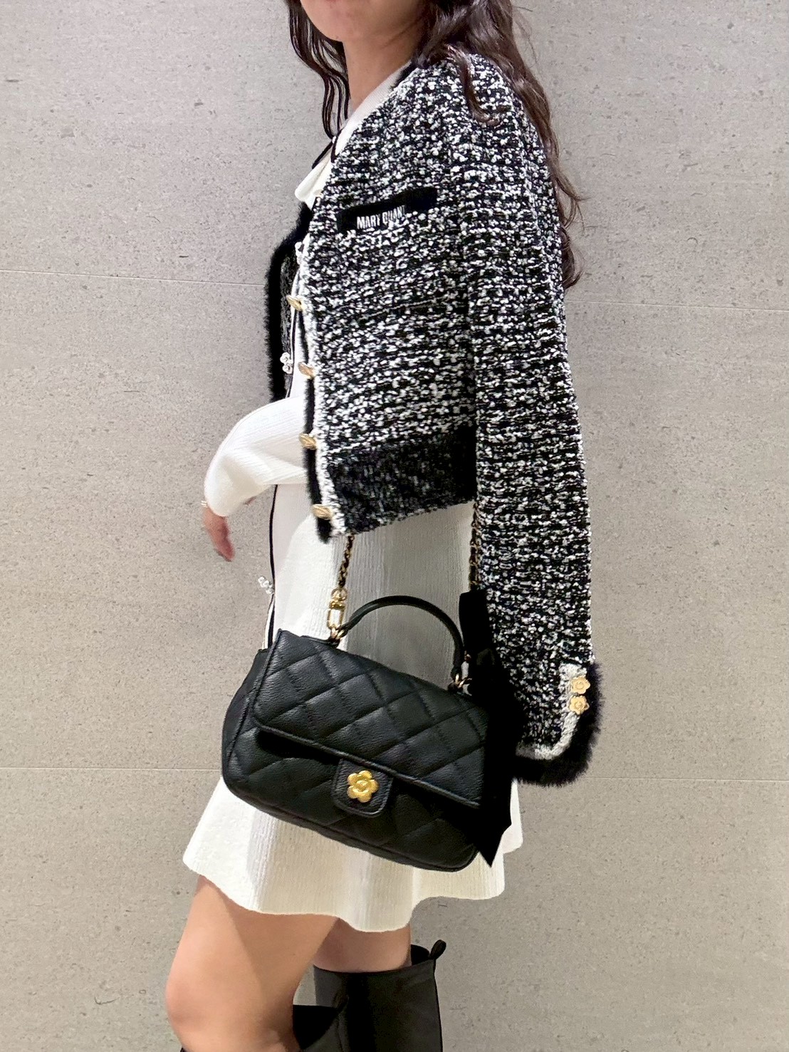LILY BROWN×MARY QUANT】デイジー釦ツイードニットジャケット(ノー