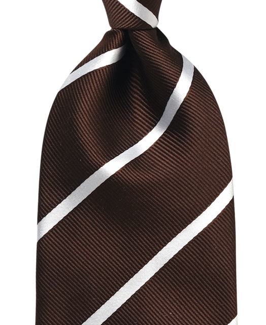 ブラウン系/レジメンタル（ストライプ）/シルク(ブラウン系): メンズ