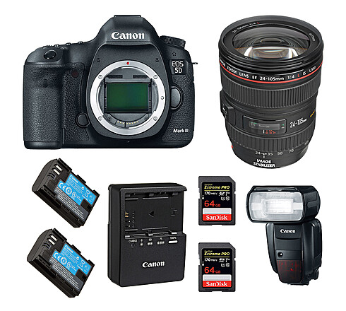 Rent a Camera Canon EOS 5D Mark III + EF 24-105 f/4L USM Lens +