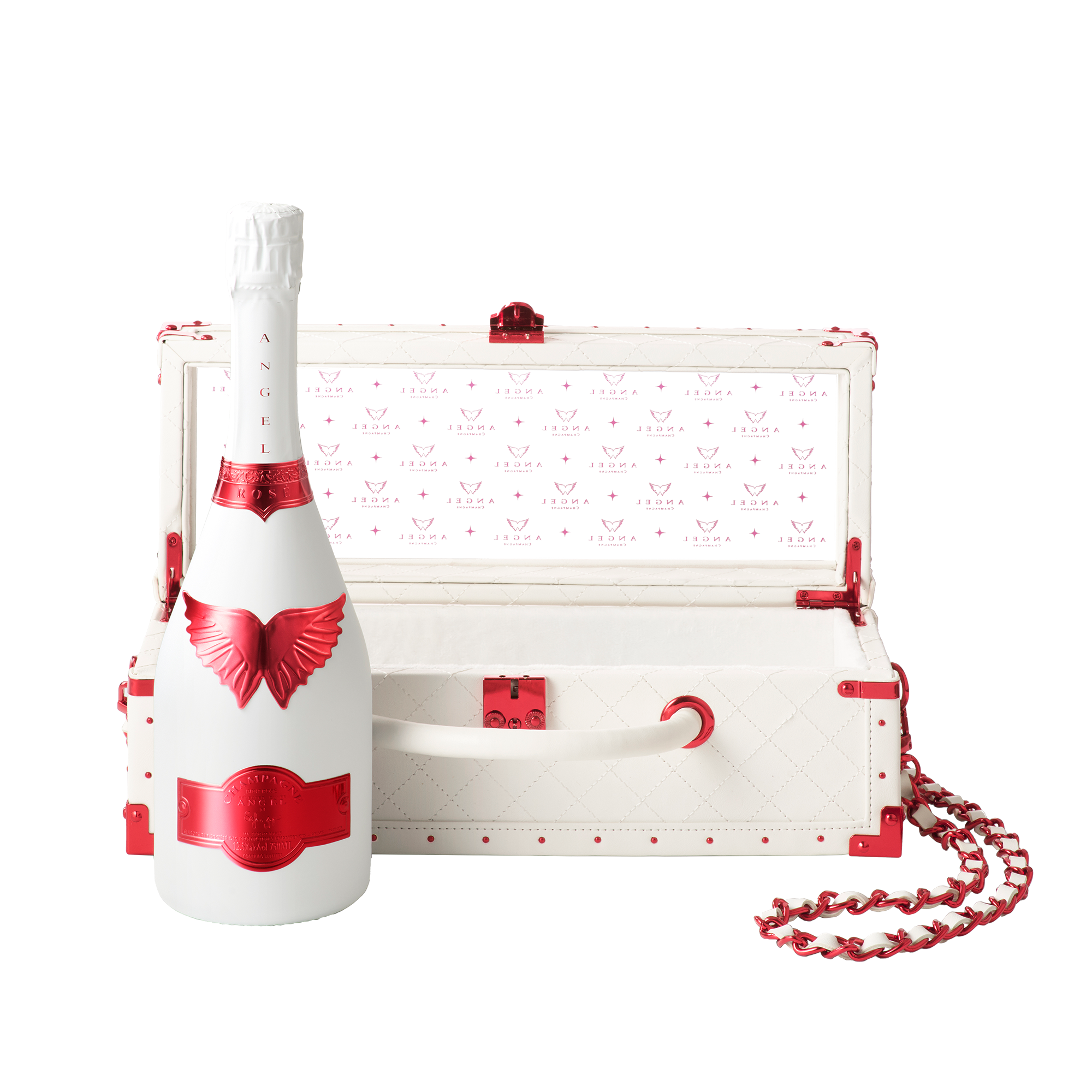 ANGEL CHAMPAGNE NV Brut Rose White Holiday Edition Red - ANGEL