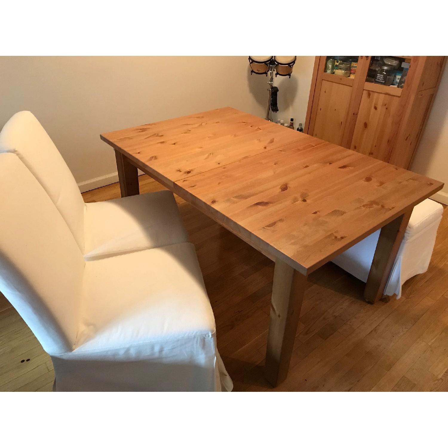 Ikea Stornas Natural Pine Extendable Dining Table - AptDeco