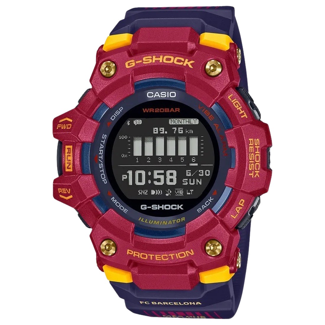 G-Shock Watches x FC Barcelona GBD100BAR Watch red yellow blue