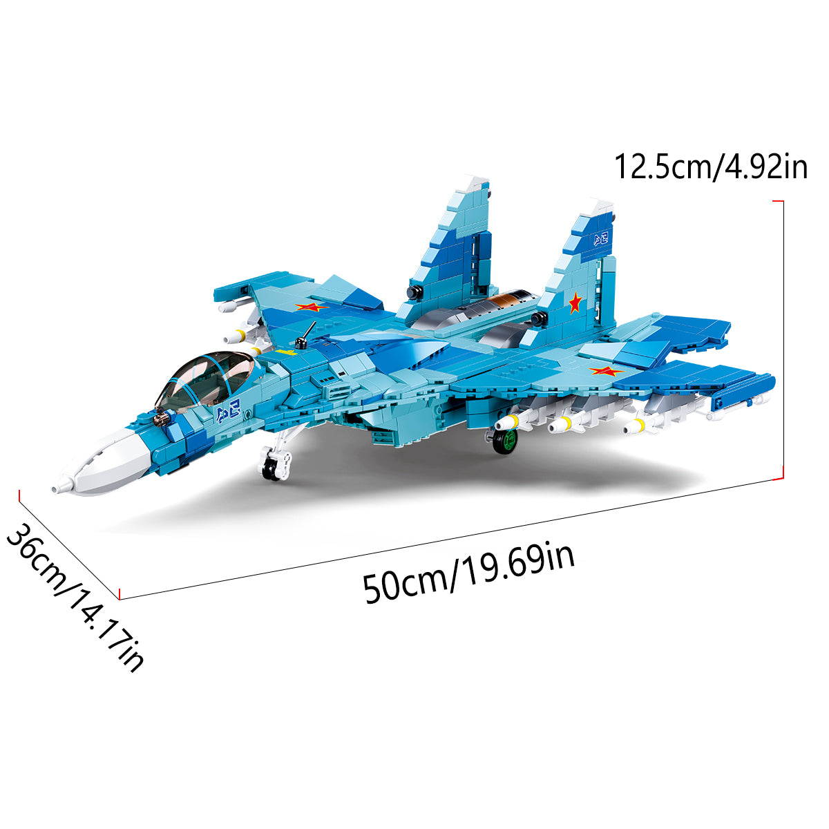 DAHONPA Military Series Su-27 Flanker Fighter Building Blocks Set with