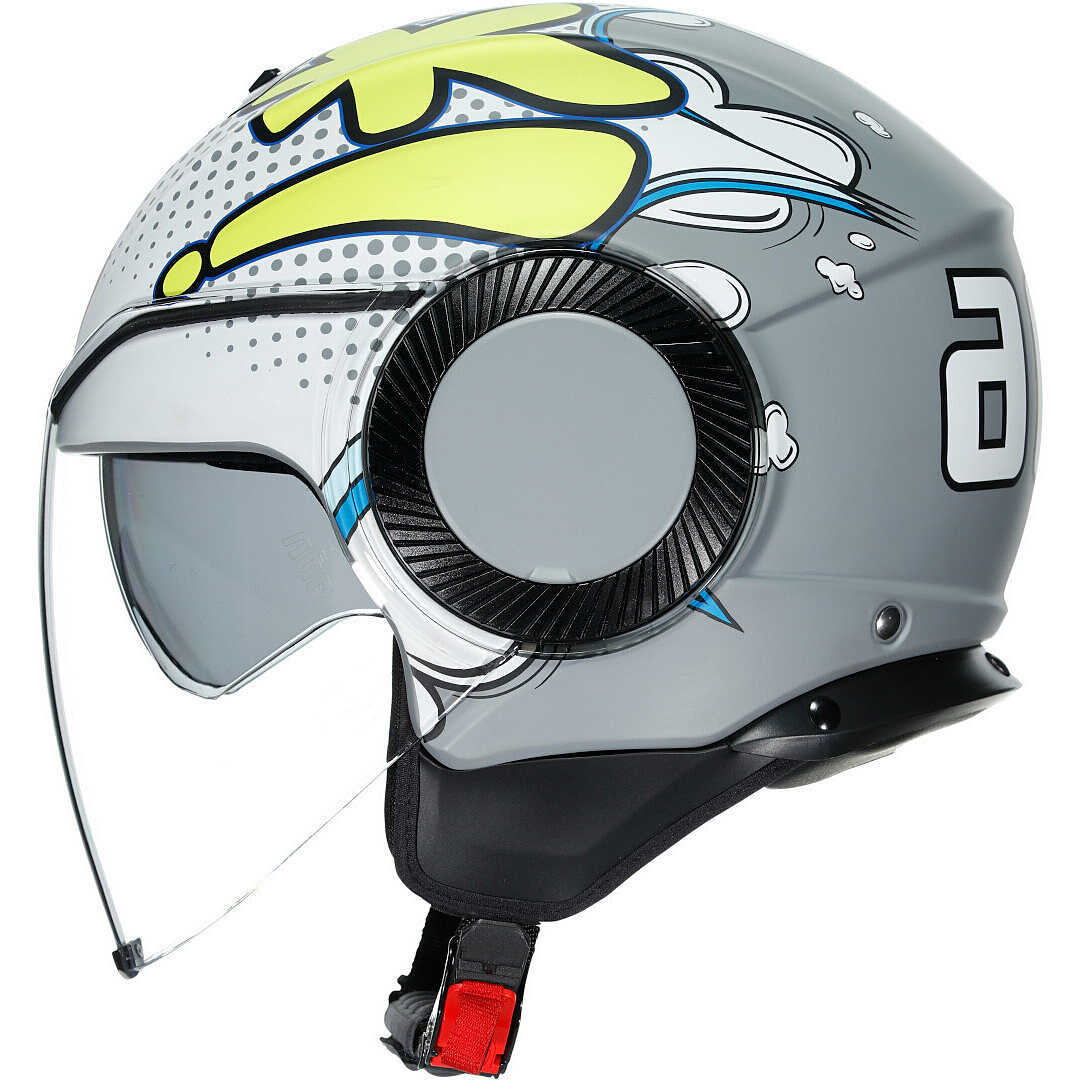 Agv ORBYT VIBES Jet Motorcycle Helmet Matt Gray Yellow For Sale