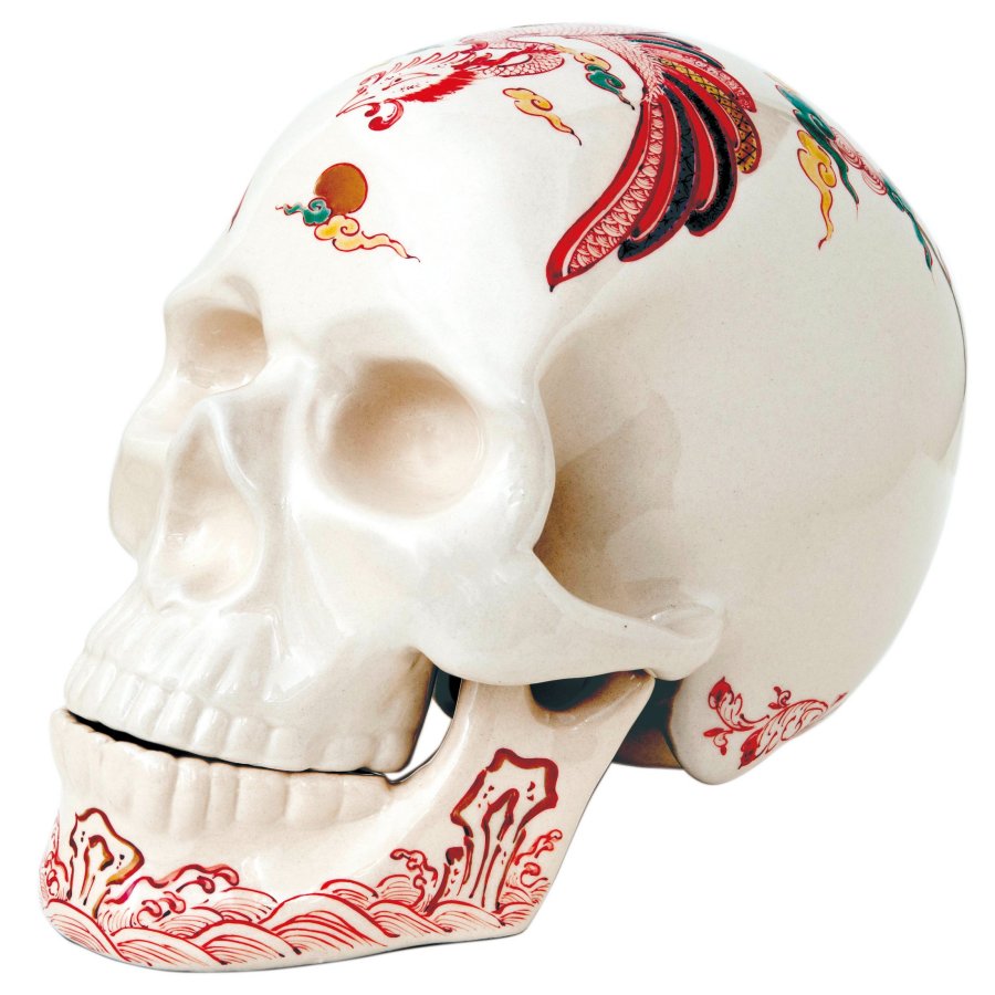 九谷焼SKULL～髑髏～ スカル大 鳳凰の図 - 九谷焼 髑髏 ～SKULL