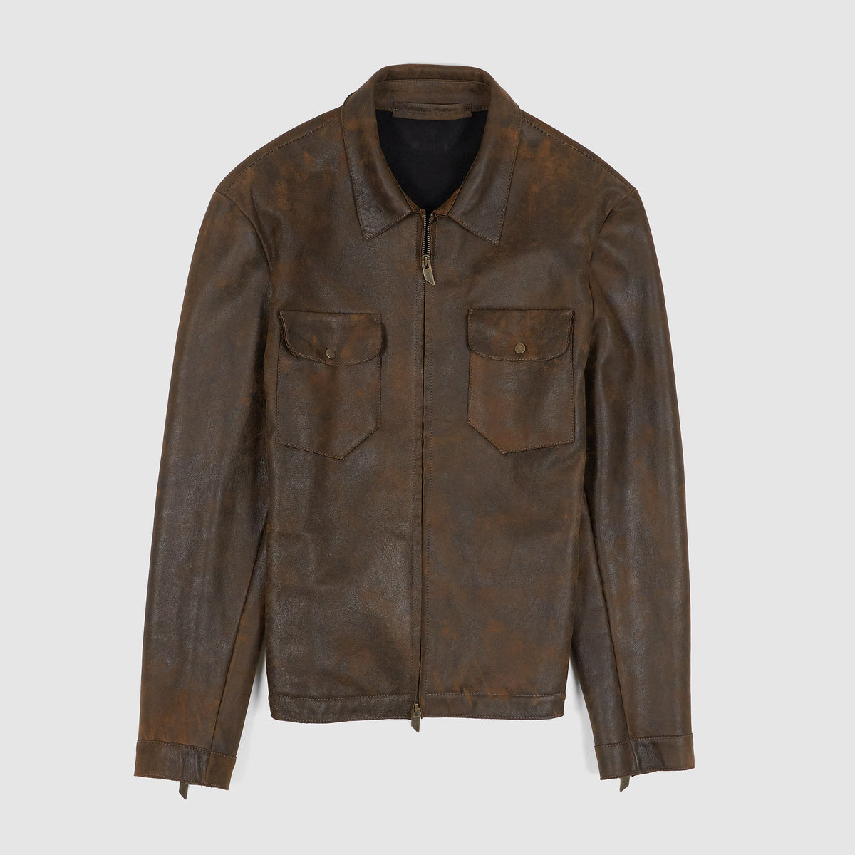 Salvatore Santoro Zip Up Leather Overshirt Jacket - DeeCee style