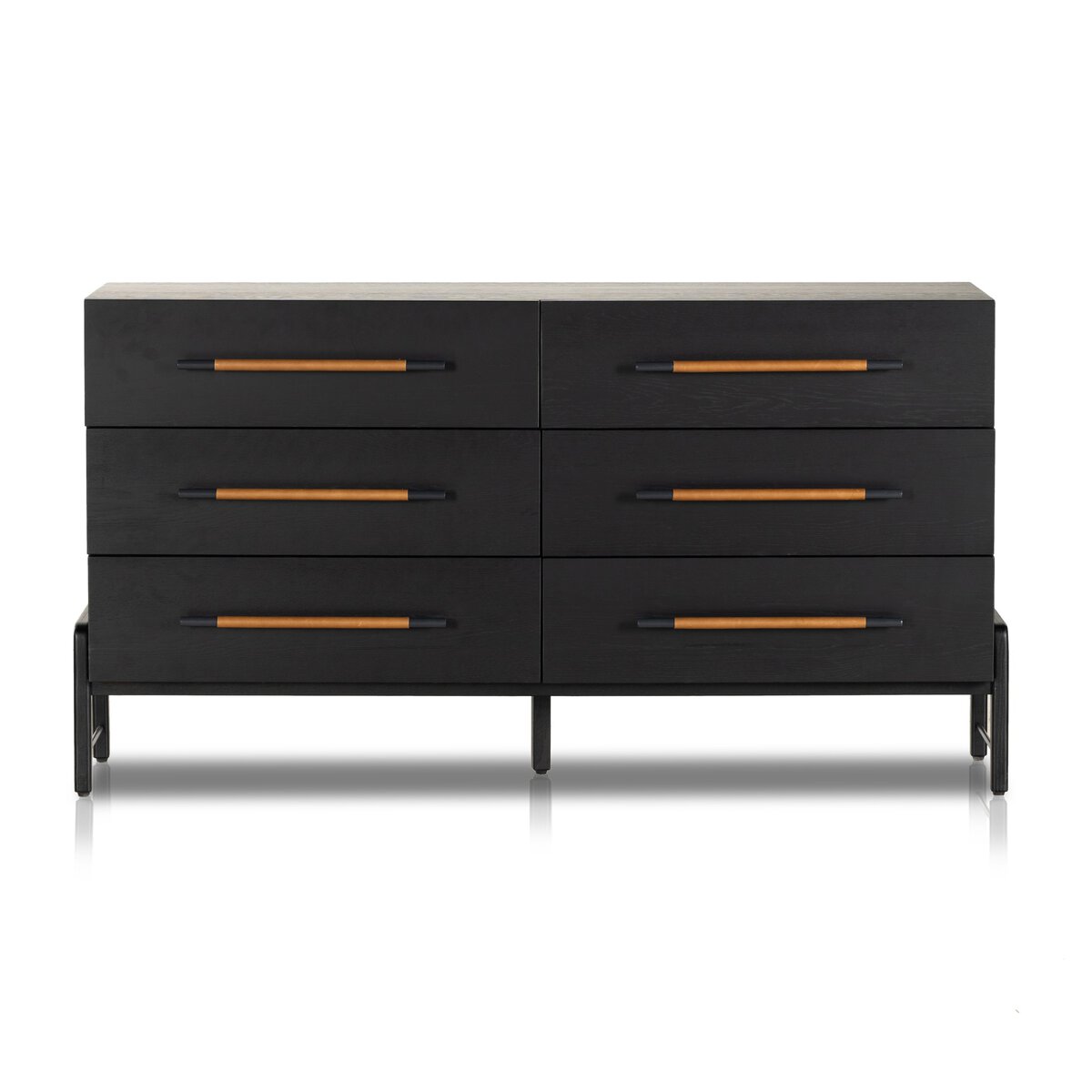 Rosedale 6 Drawer Dresser Ebony Oak Veneer Four Hands