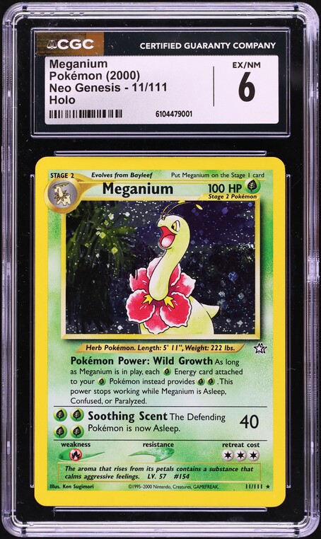 2000 Pokemon Neo Genesis Holo Meganium #11 CGC 9.5 MINT+ on