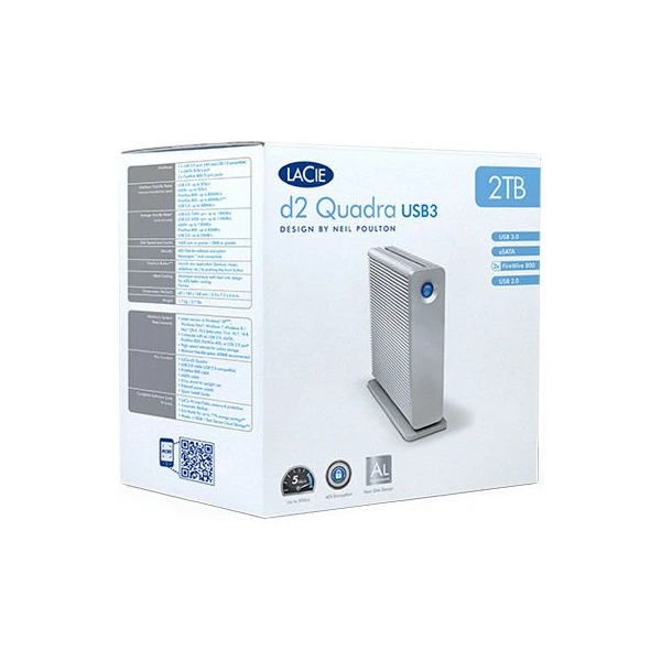 LaCie d2 Quadra 3TB externí pevný disk HDD USB 3.0 stříbrný - iWant.cz