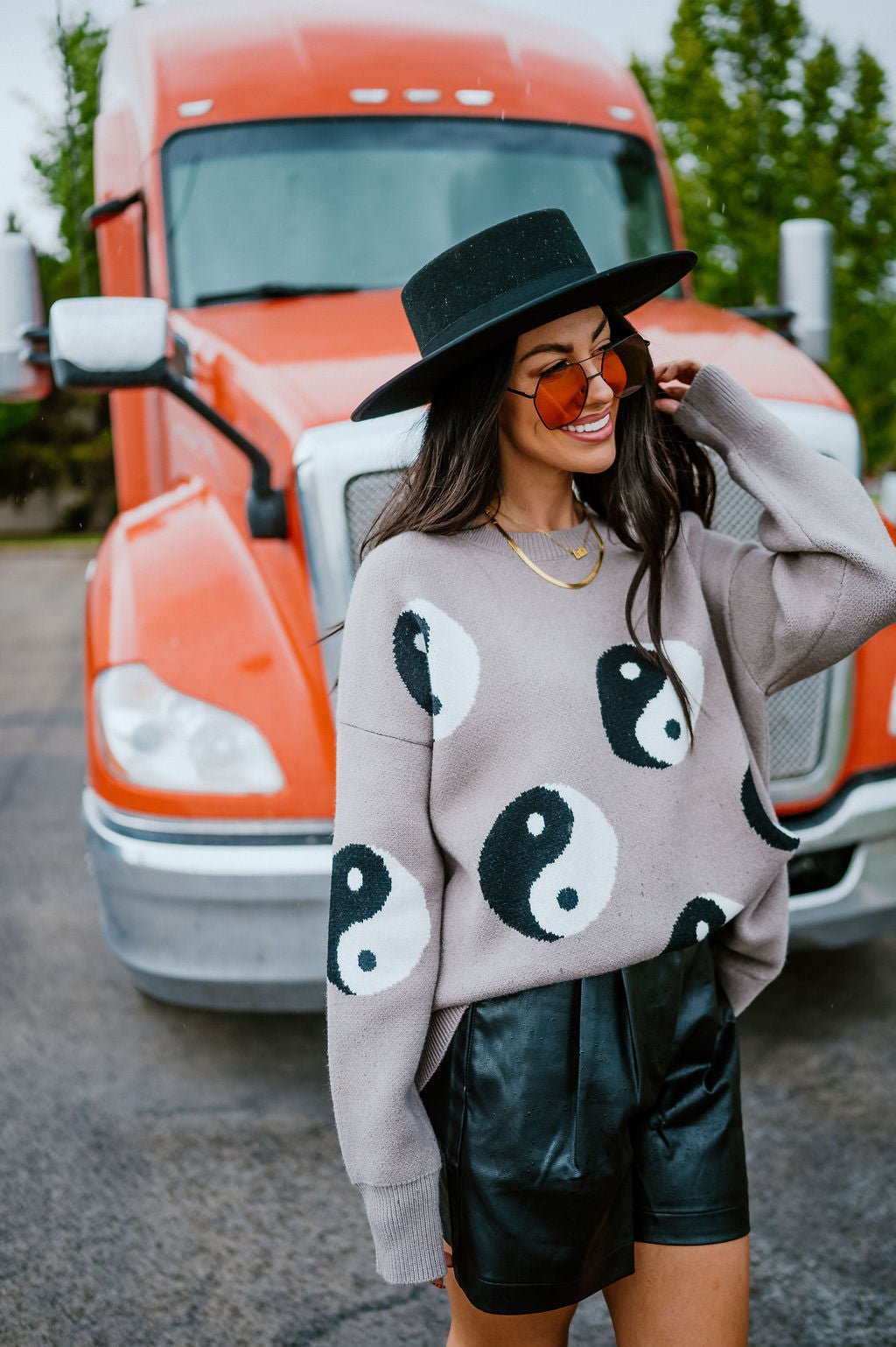 Oversized Yin and Yang Knit - Dressed in Lala Original