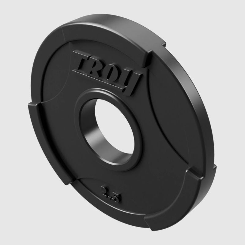 TROY Rubber Encased Olympic Grip Plate 255lb Set – Full Weight