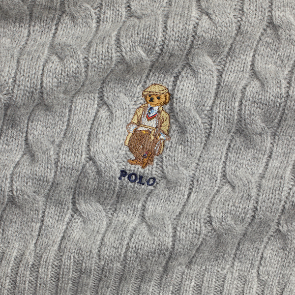Polo ベア ケーブルニット ウールカシミヤ マフラー | ラルフ ローレン