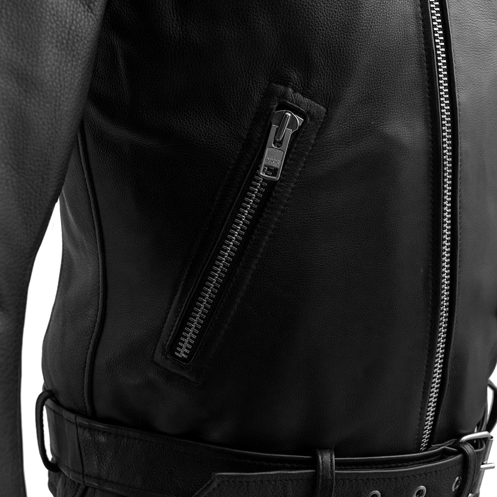 Eagle Leather Men's Aniline Motorcycle Jacket Black