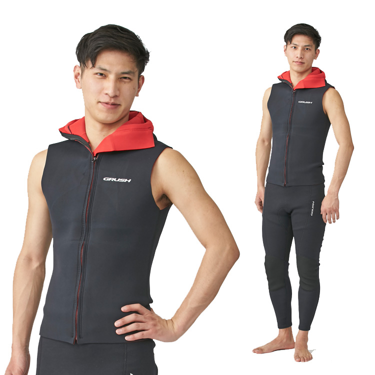 mic21ダイビングショップ[ GRUSH ] ストレッチジップフードベスト2
