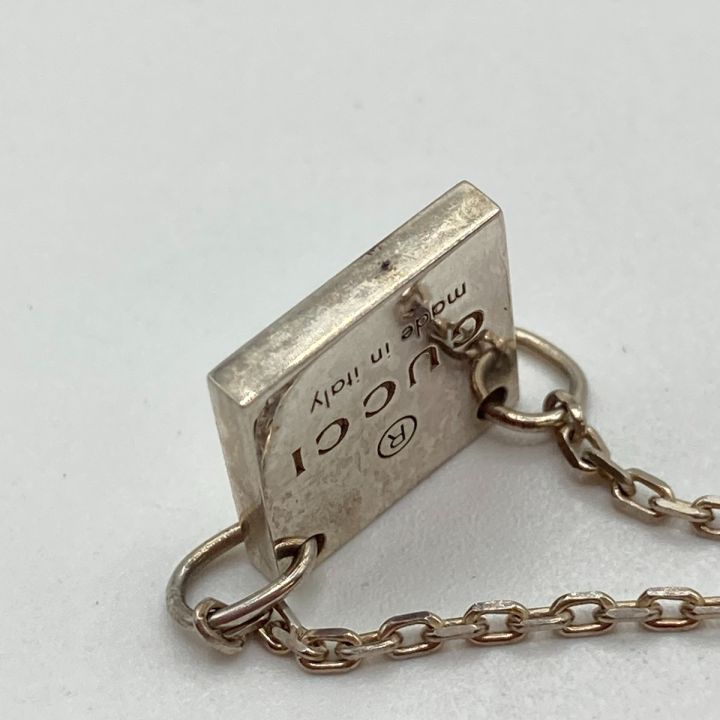 GUCCI グッチ ロゴスクエアプレートネックレス SILVER925 箱・布袋付