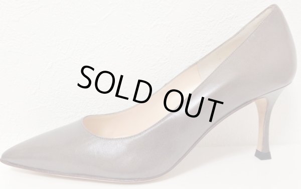 MANOLO BLAHNIK（マノロブラニク）グレーレザーシンプルパンプス34 1/2