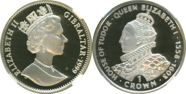1 Crown - Elizabeth II (Queen Elizabeth I; Silver Proof