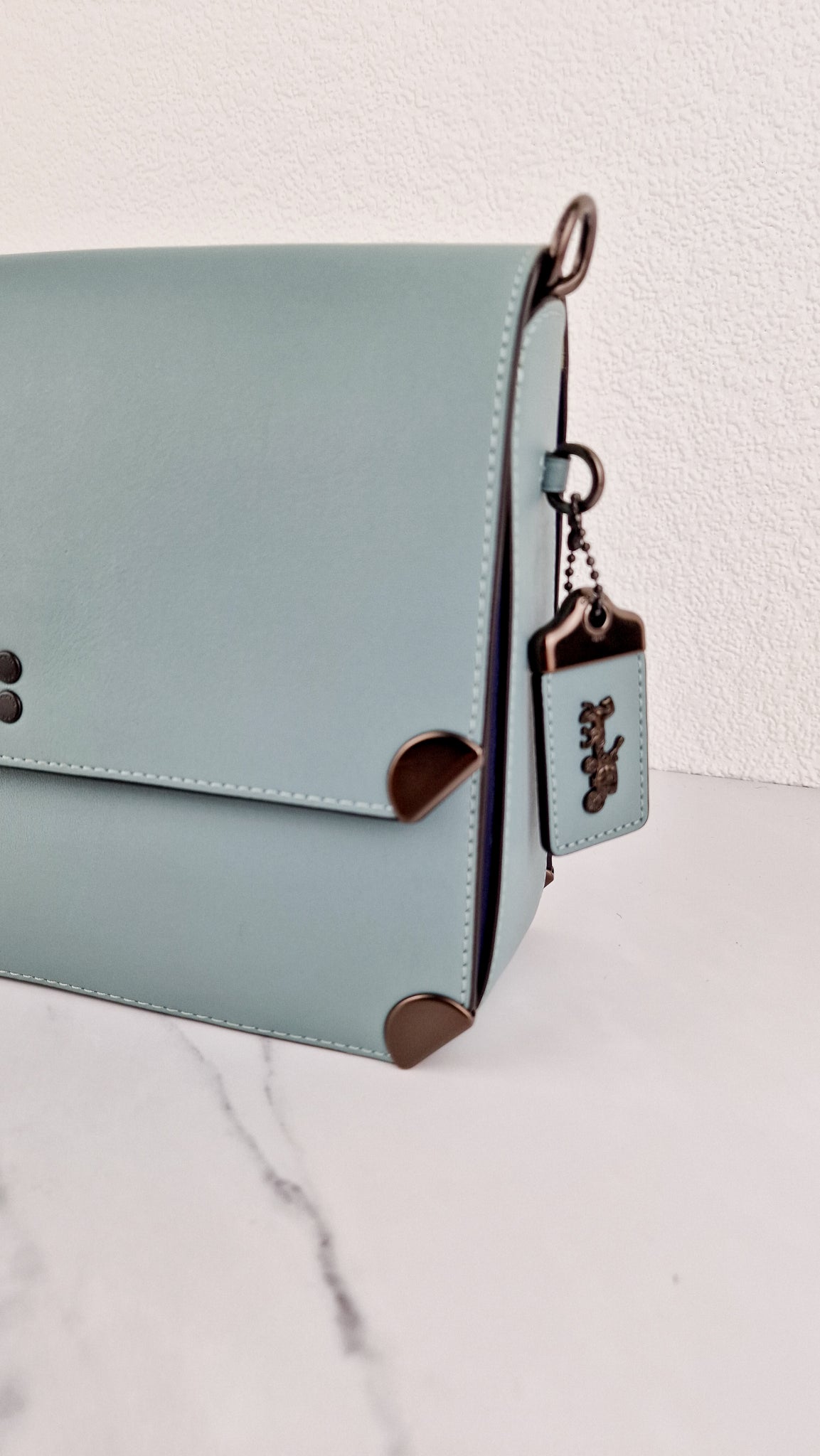 Coach 1941 Cooper Shoulder Bag Sage Green Blue Crossbody Flap Bag