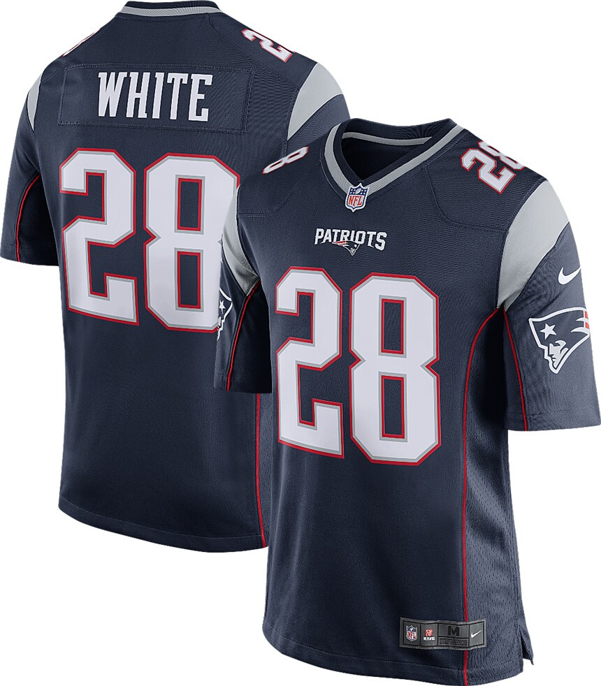 Men's New England Patriots James White Nike Navy Player Game Jersey