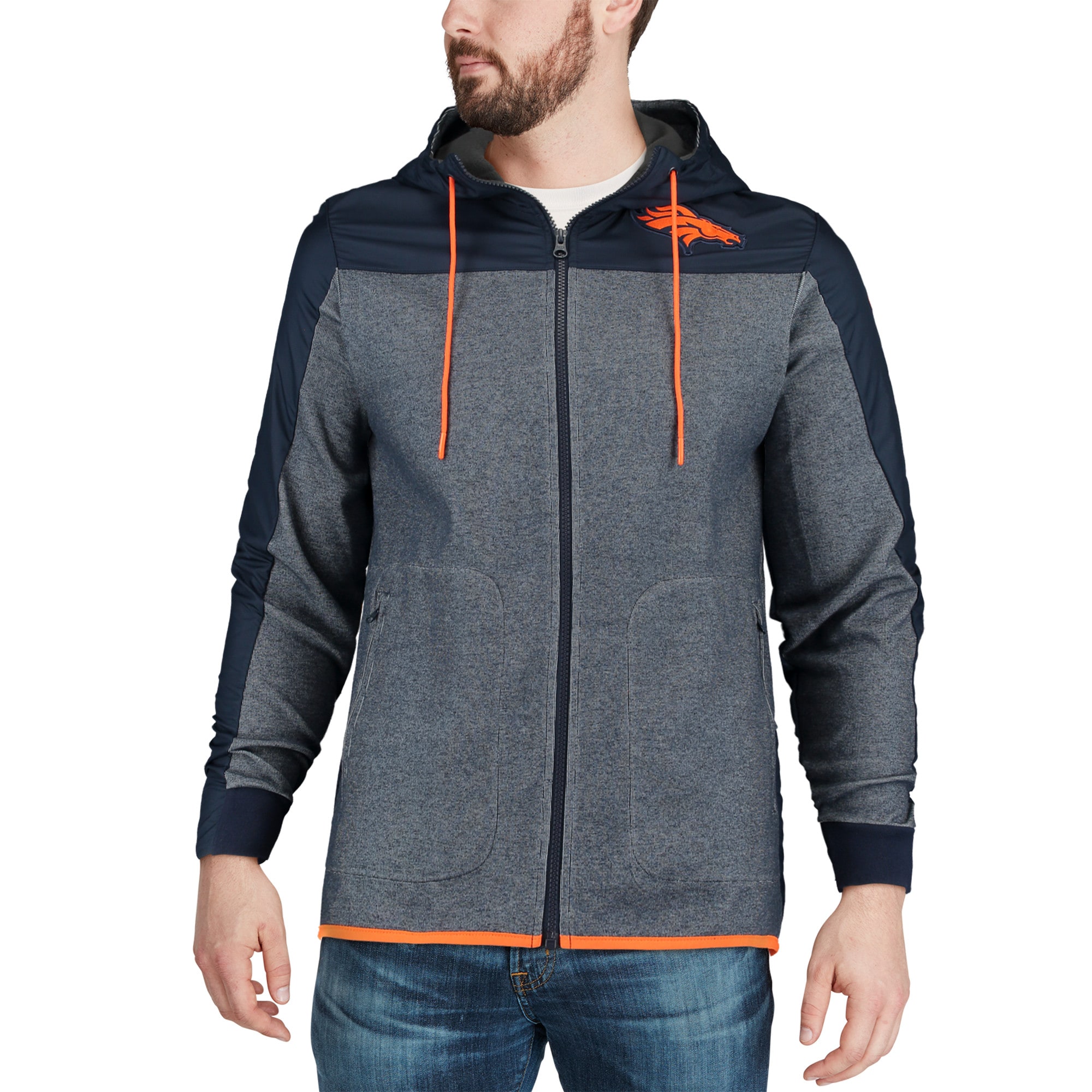 Men's Nike Navy Denver Broncos AV15 Winterized Full-Zip Jacket