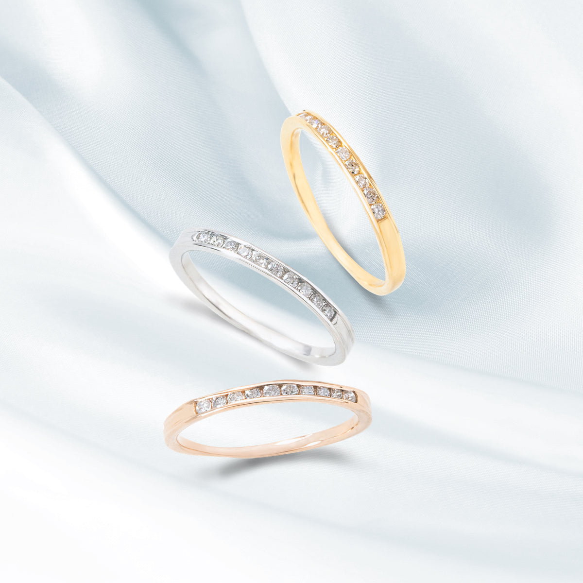 ハーフエタニティリング レール留め 0.1ct PT900 プラチナ – facett