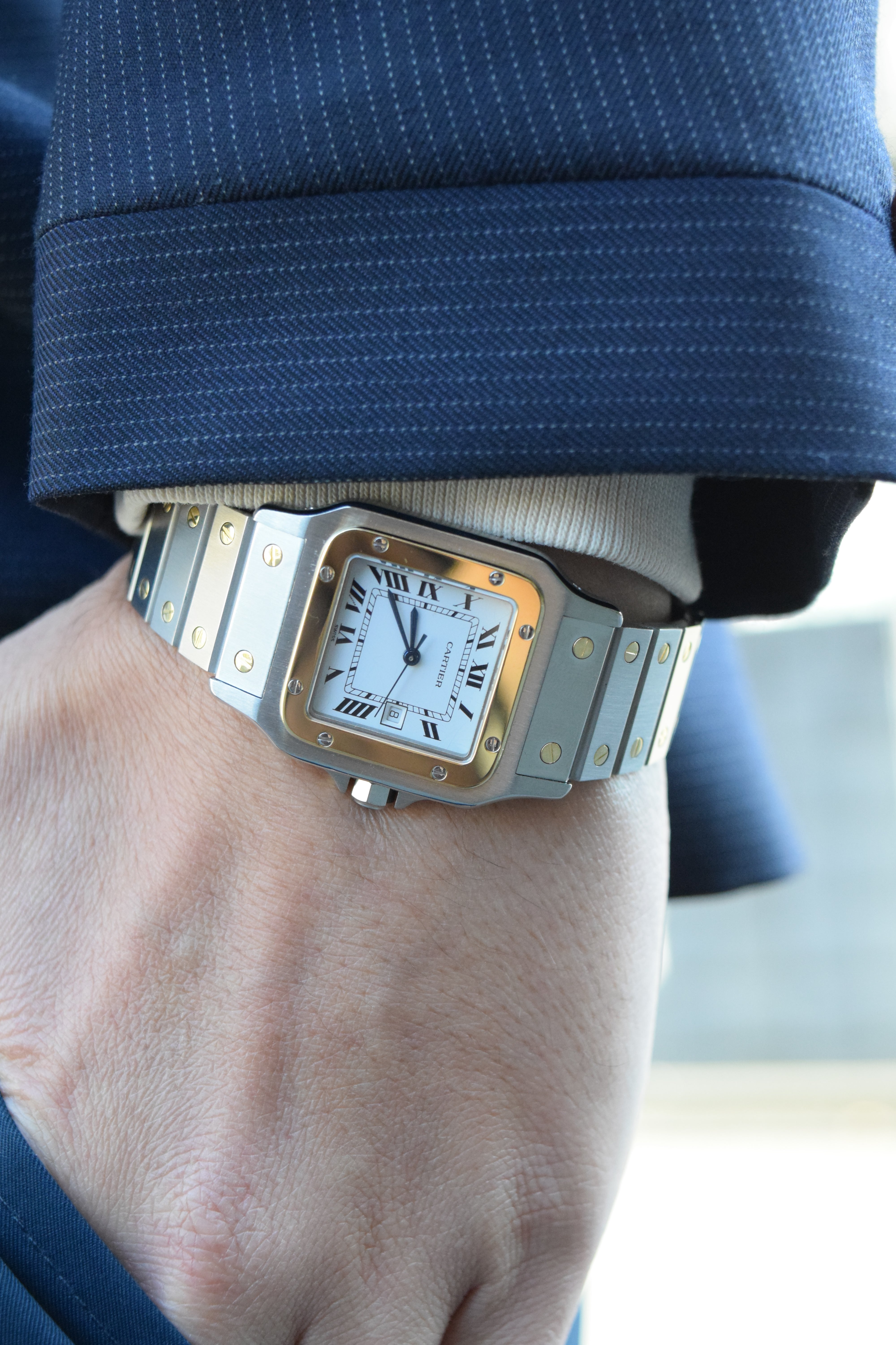 カルティエ サントスカレ LMサイズ ステンレス x ゴールドコンビ自動巻