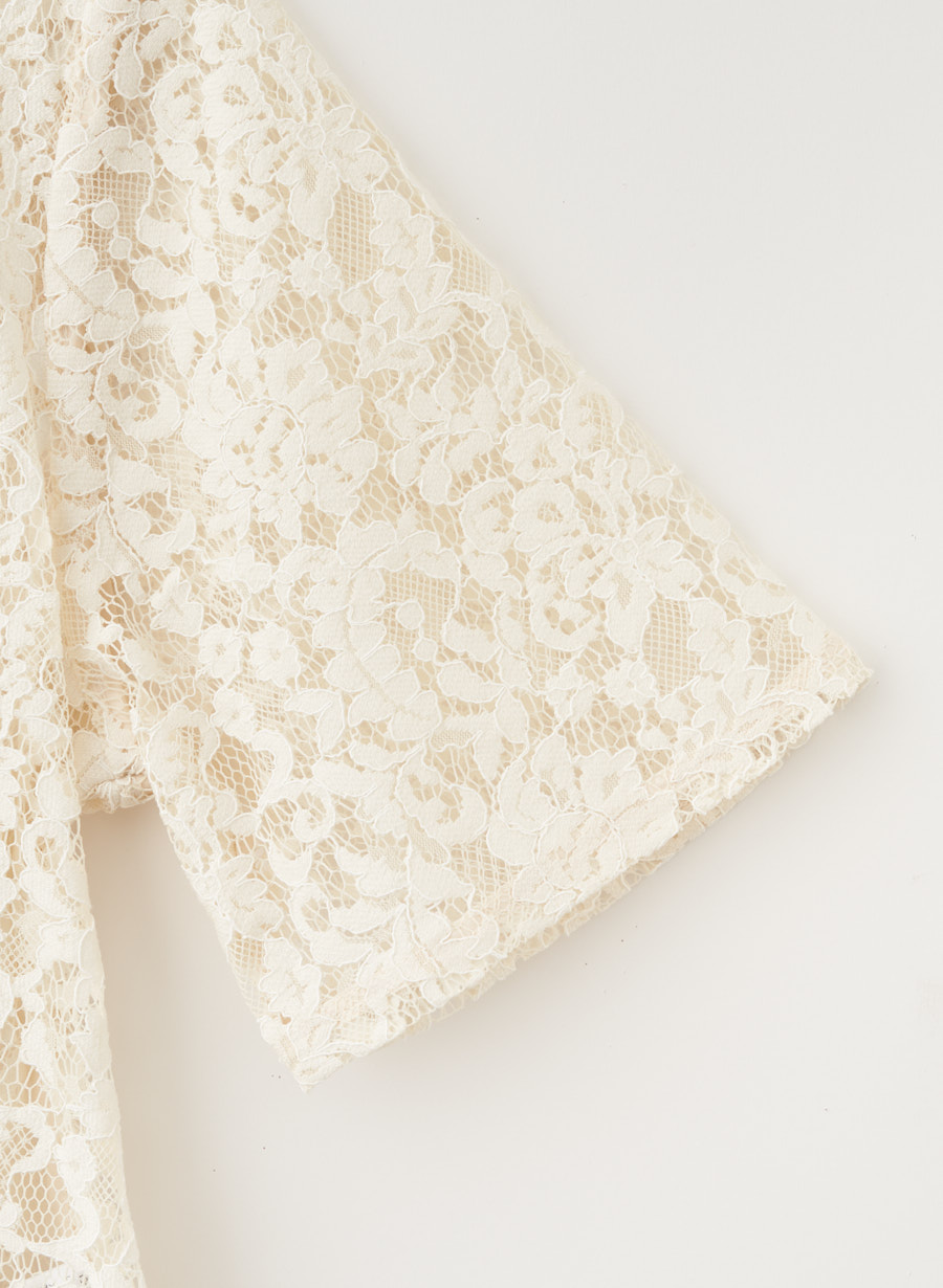 EC限定色/佐藤佳菜子さんコラボ】クロップドレースブラウス｜LOUNIE