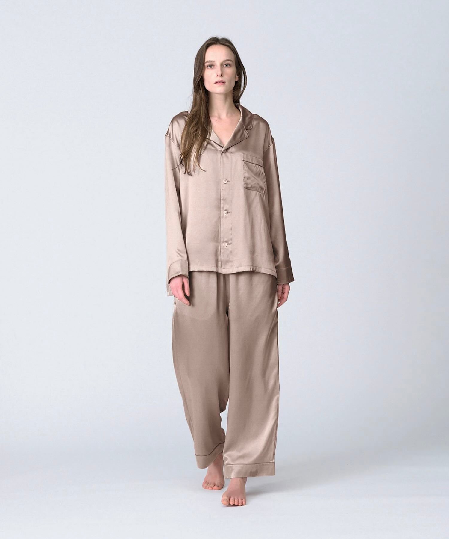 Foo Tokyo 公式ストア | 【セットアップ】シルクパジャマ ピンクベージュ