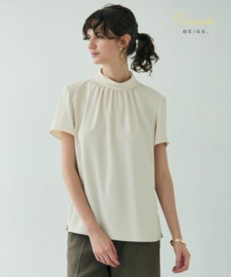 BEIGE，(ベイジ)のEVA / ハイネックハーフスリーブブラウス通販