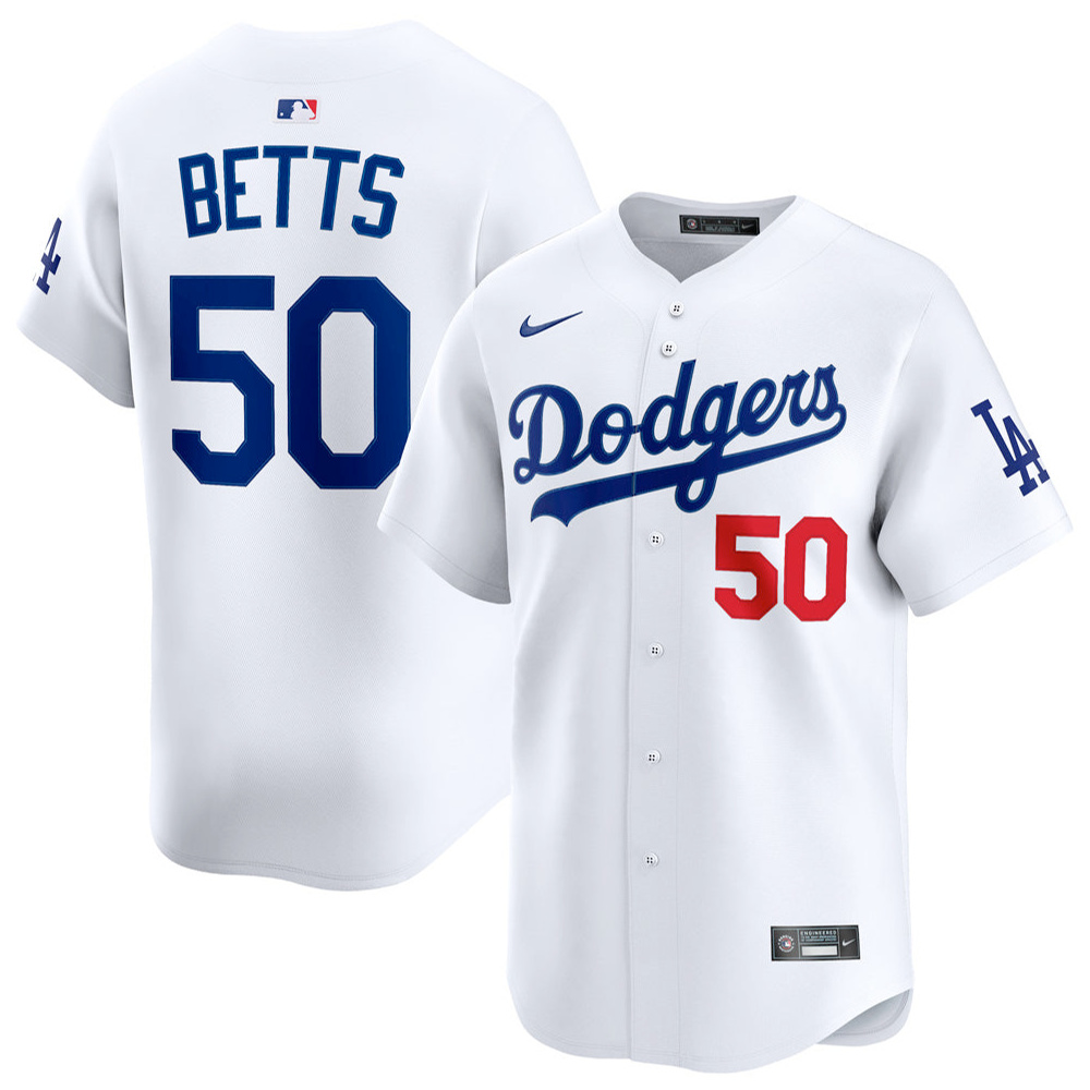 Nike Men's Los Angeles Dodgers #50 Mookie Betts White Home