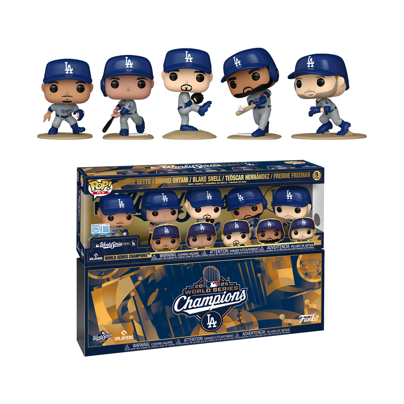 Pop! Los Angeles Dodgers 2025 MLB World Series Champions 5-Pack