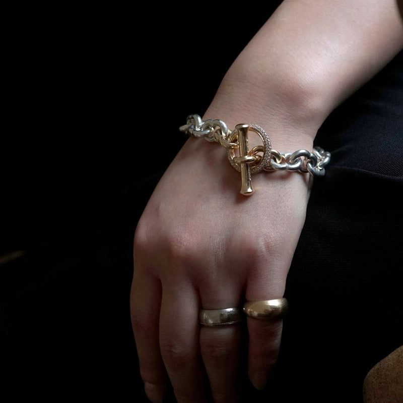 GIFTED / IMPLOSION CHAIN BRACELET ROΦ3T SV_T&LPV/2P-YG – Fuligo