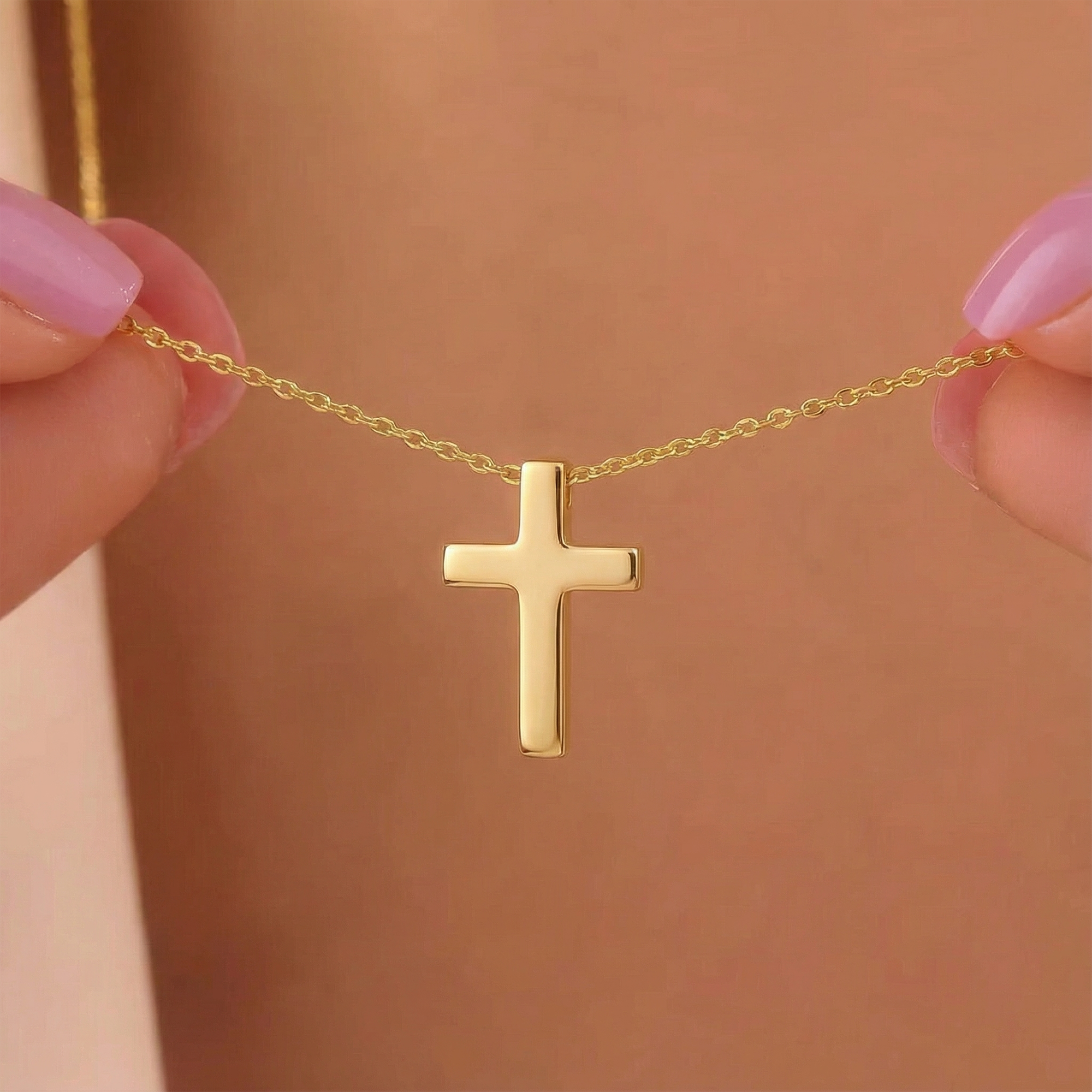 Gelin Tiny Cross Necklace in 14K Gold – Gelin Diamond