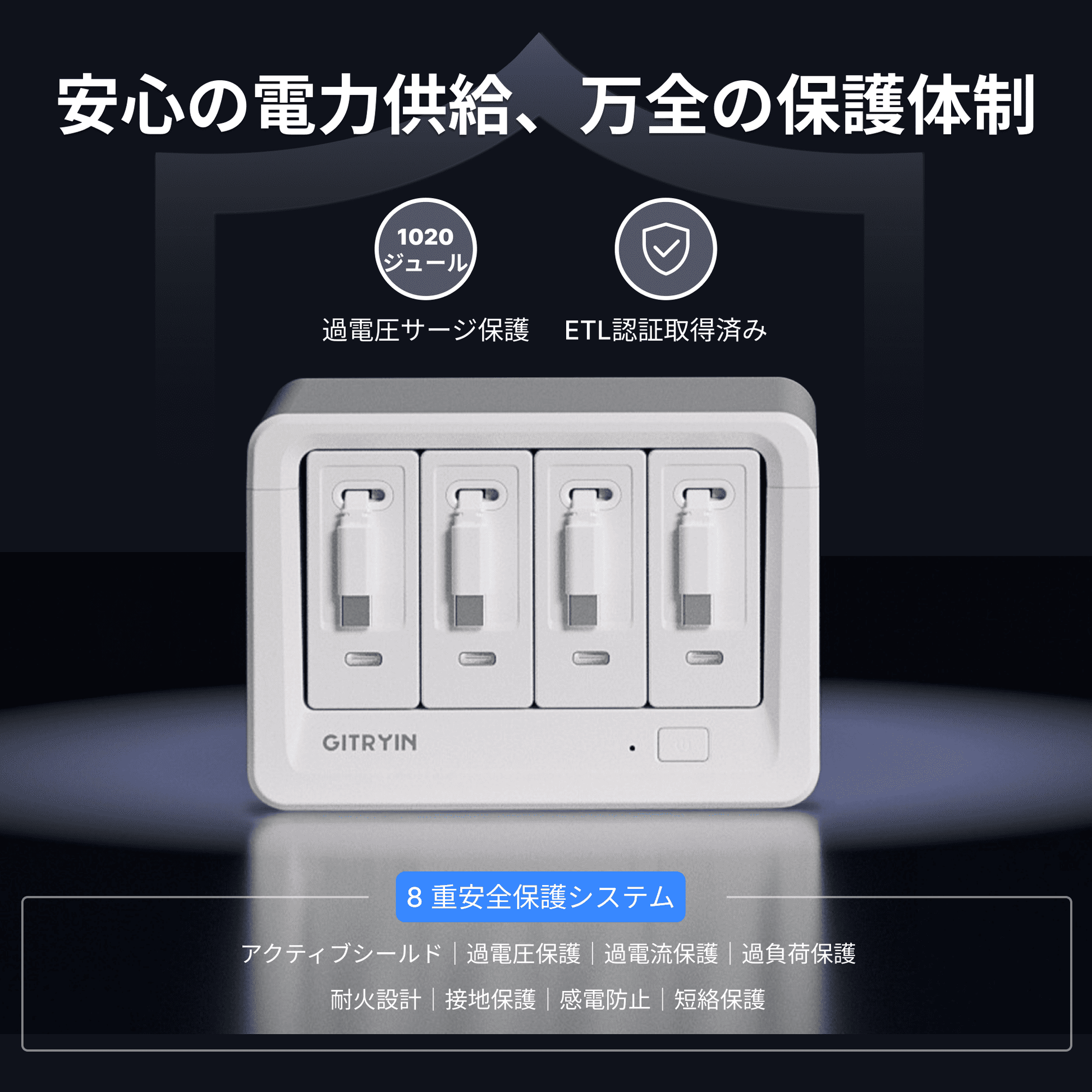 Gitryin デスクトップ充電ステーション 12-in-1 | Giraffe Tools