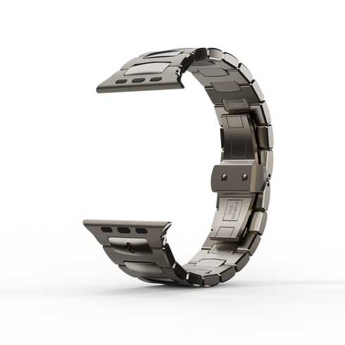 Royal Apple Watch Strap Titanium grey: Click-to-Resize | GOLDEN