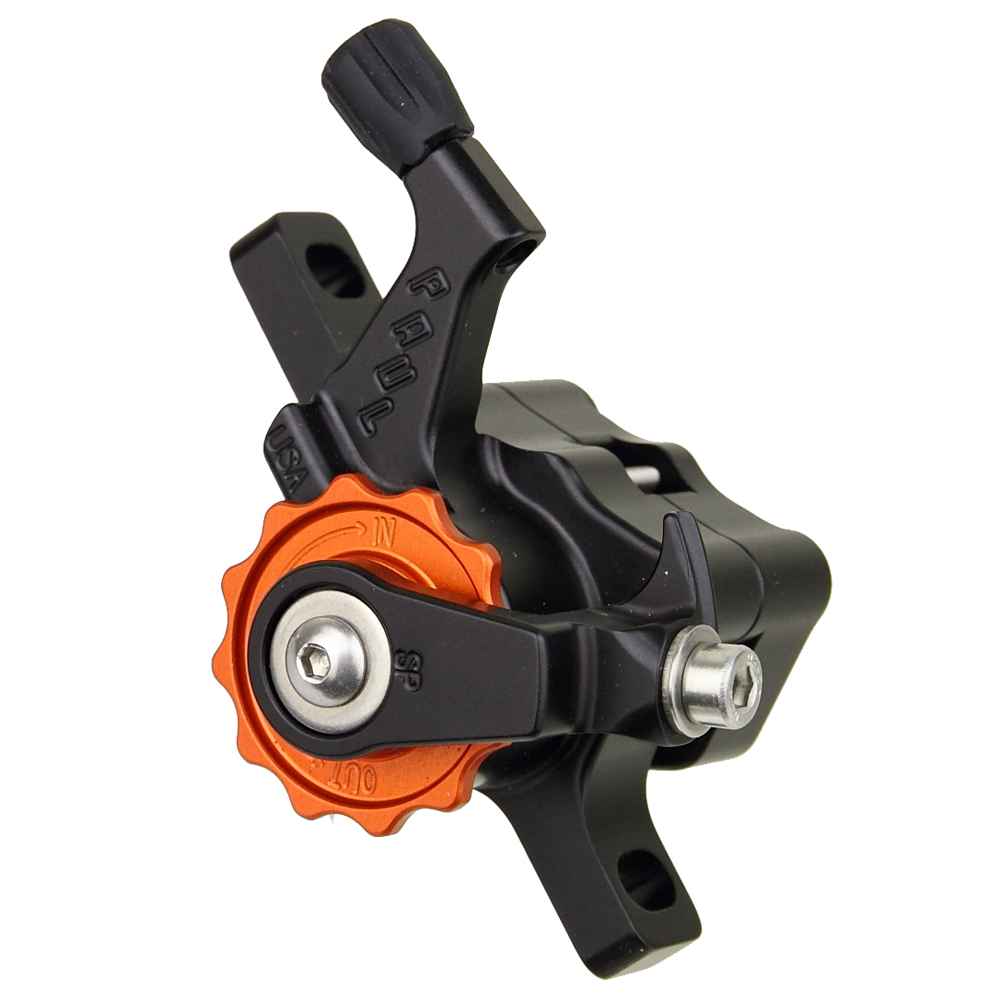 PAUL* klamper post mount disc calliper (black/orange) - BLUE LUG