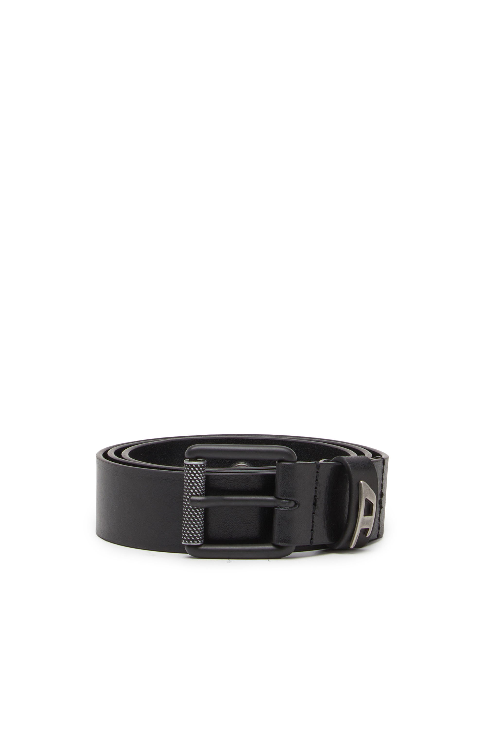 B-DAVE II Man: Shiny leather belt with logo loop | Diesel