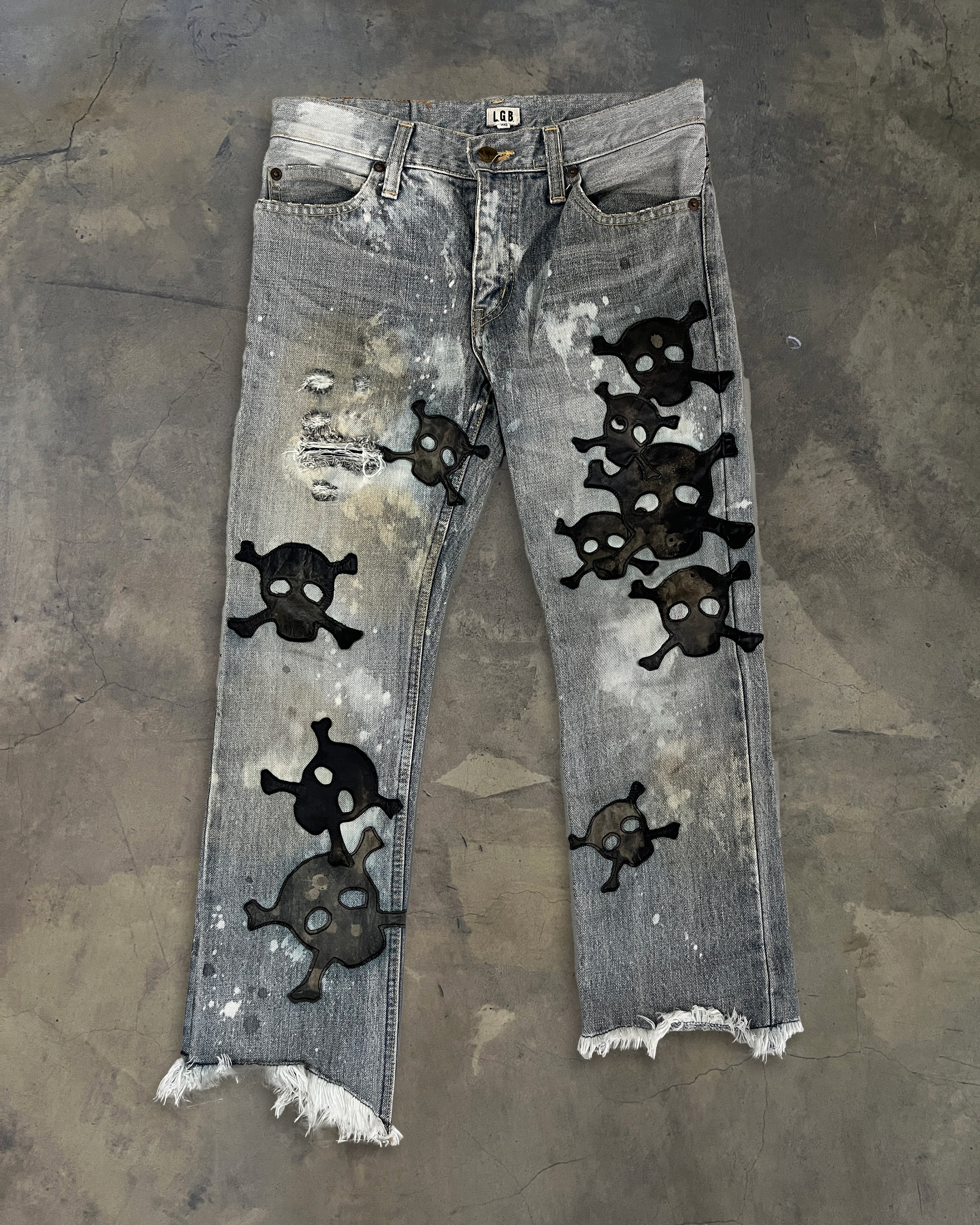 L.G.B 3/4 CRAZY WOLF SKULL DENIM – glam archive