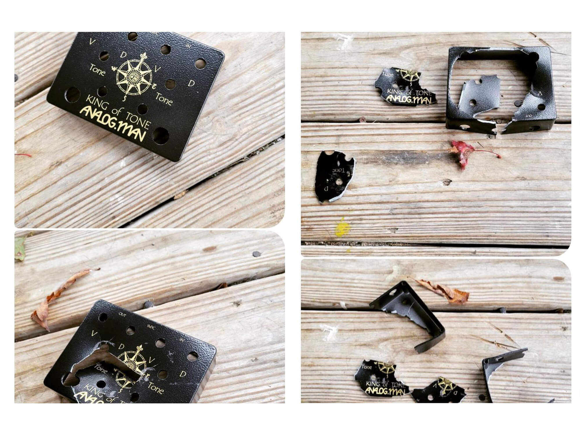 Analog Man's Mike Piera posts photos of smashed King Of Tone copy