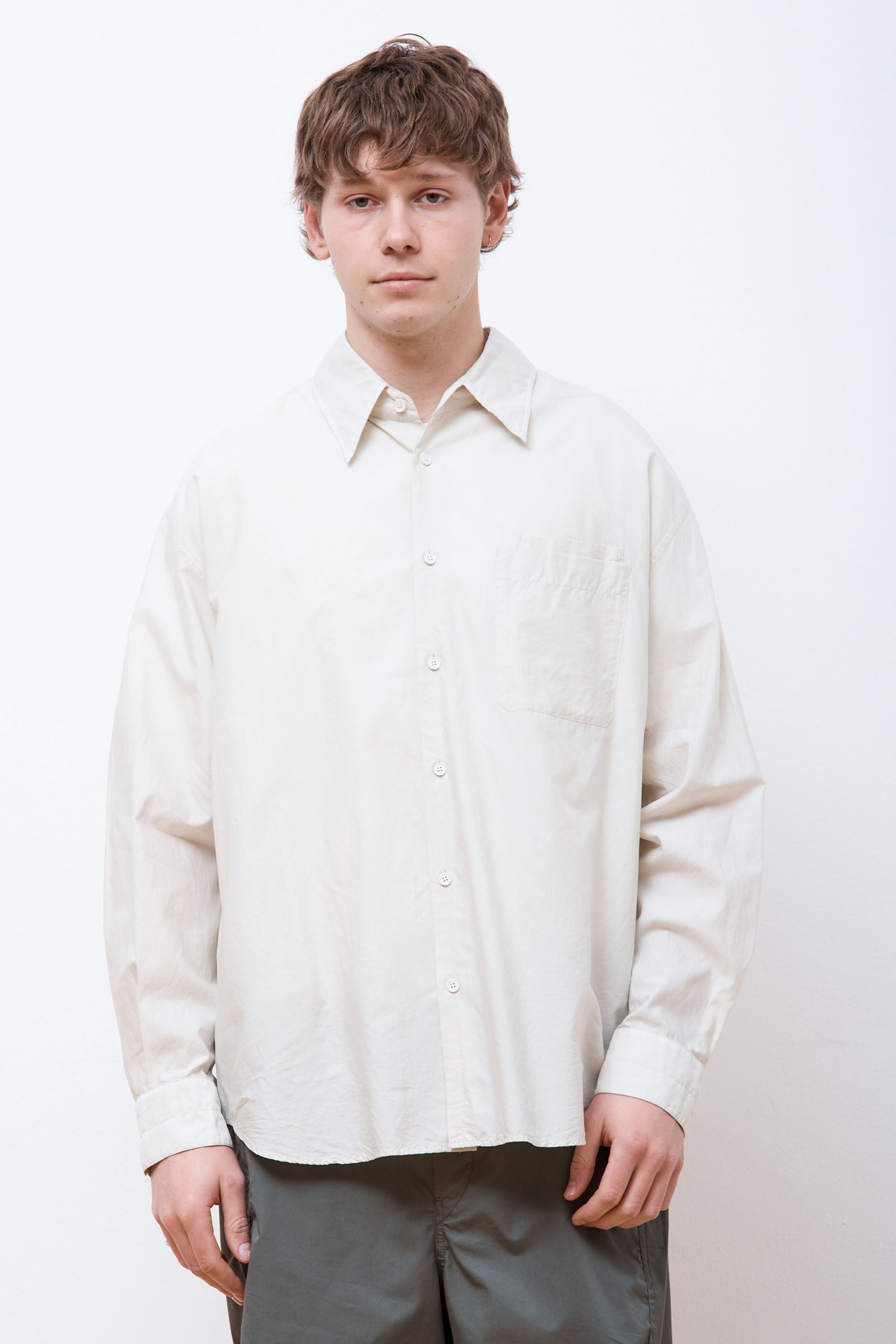 Lemaire Double Pocket LS Shirt Pale Mastic