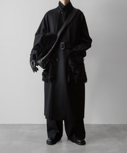 ssstein / シュタイン】OVERSIZED POCKET COAT (POCKET FUR) - BLACK