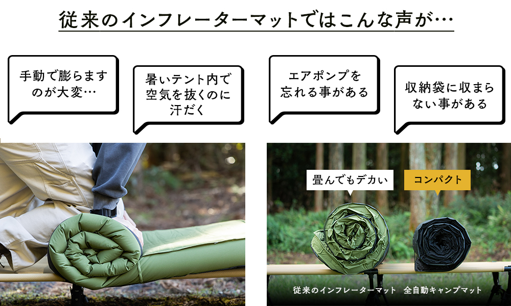 30秒で撤収、設営完了！厚さ10cm！全自動キャンプマット | HILLS FIELD