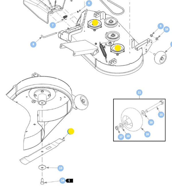 Hustler OEM 785436 Gator Blades Fits 36