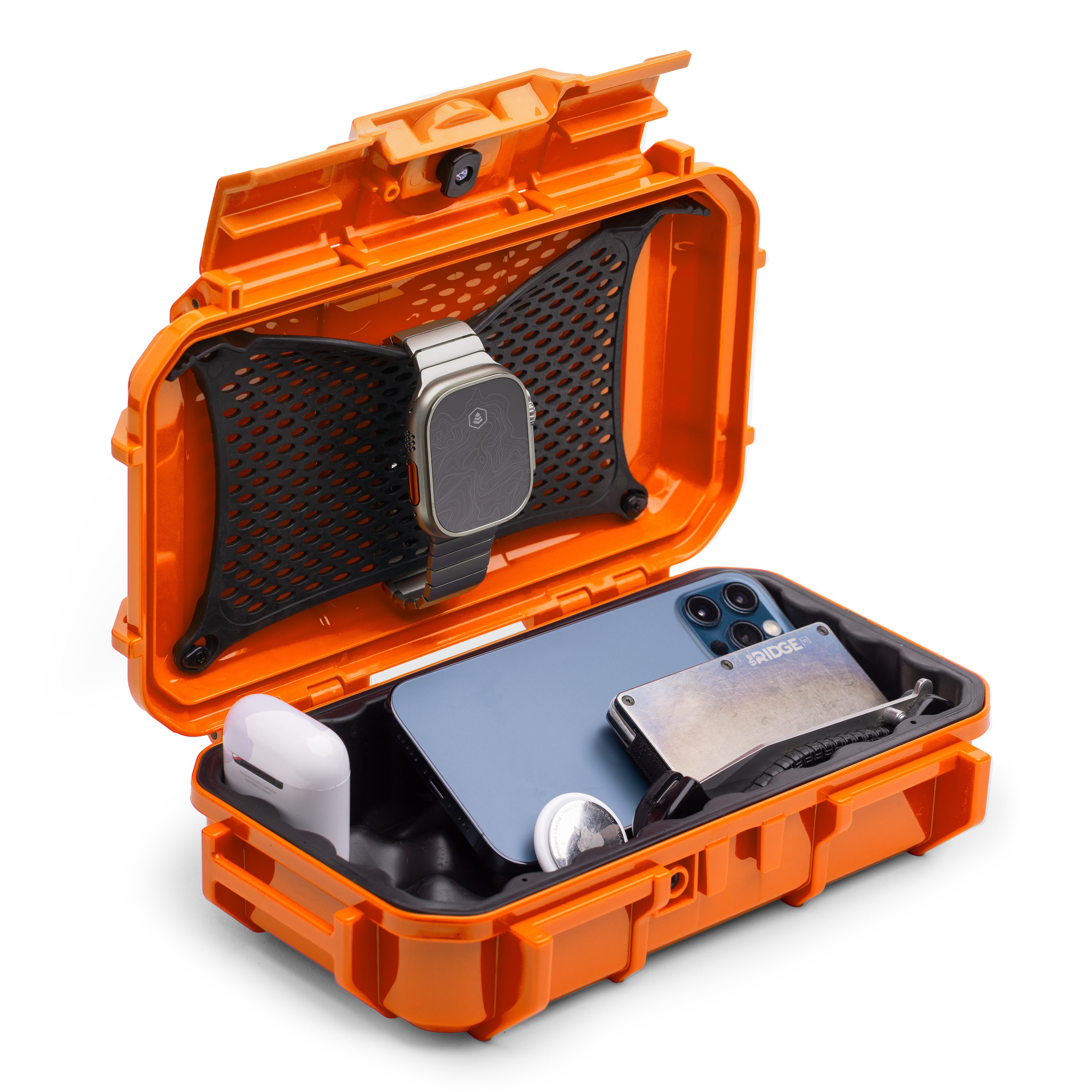 Evergreen Cases Seahorse 56 EDC Dry Box - Orange / Rubber Insert