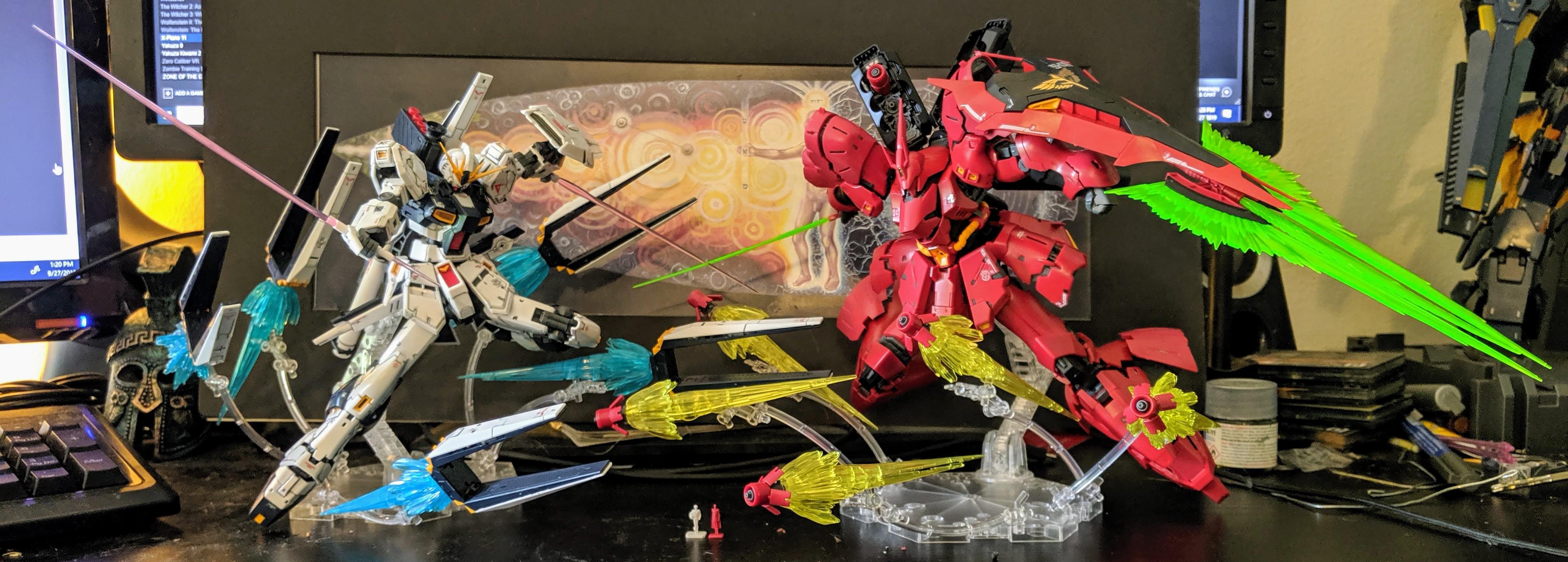 RX-93 Nu Gundam vs MSN-04 Sazabi : r/Gunpla