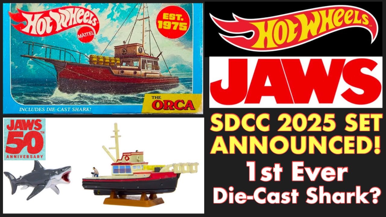 HOT WHEELS x JAWS 50th Anniversary SDCC 2025 Set Announced! 1st