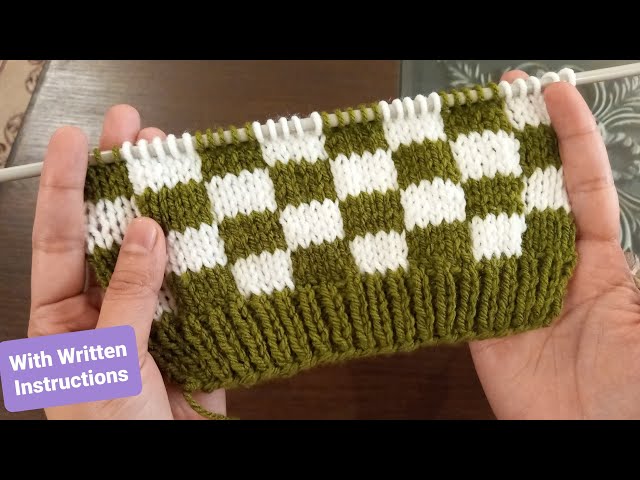 Checkered Shoulder Bag Stitch Pattern tutorial | Easy Knitting