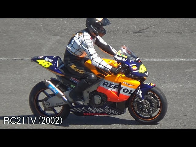 Honda RC211V(2002) V.ロッシ・チャンピオンマシン・ホンダ 動態確認