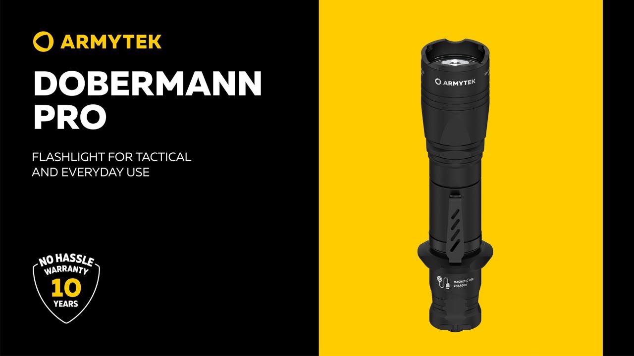 Armytek Dobermann Pro Magnet USB - Tactical Flashlight | Armytek.com